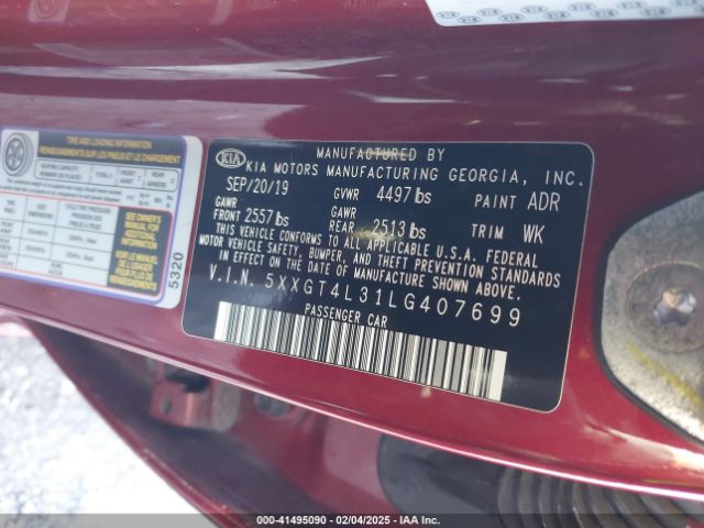 5XXGT4L31LG407699 KIA Optima S