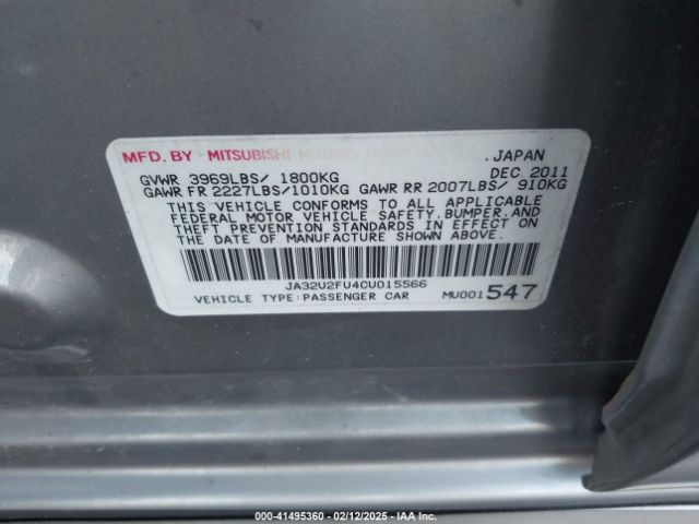 2012 MITSUBISHI LANCER JA32U2FU4CU015566 Photo 8