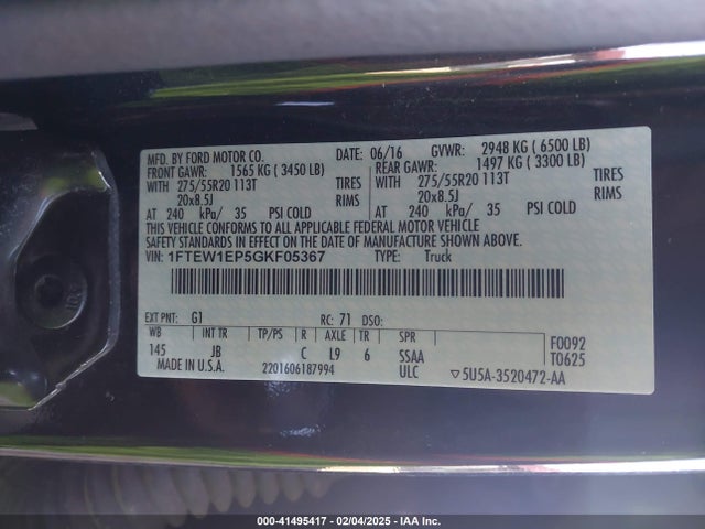 Ford F-150 Xlt 2016 1FTEW1EP5GKF05367 Image 9