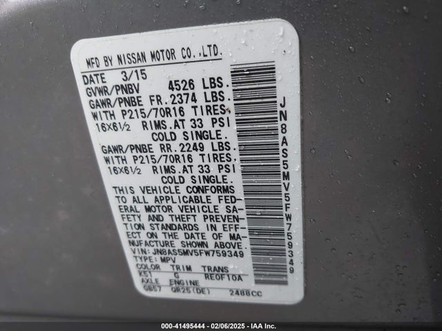 Nissan Rogue Select S 2015 JN8AS5MV5FW759349 Image 9