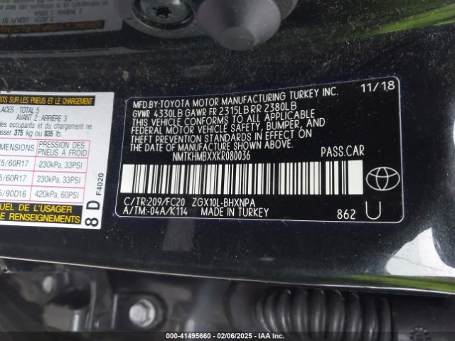 NMTKHMBXXKR080036 Toyota C-HR LE