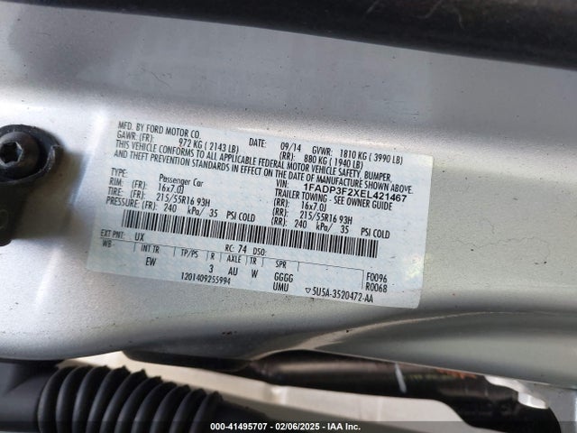 Ford FOCUS SE 2014 1FADP3F2XEL421467 Image 9