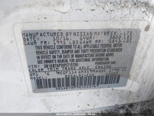 Nissan SENTRA SV 2017 3N1AB7AP9HY215769 Image 9