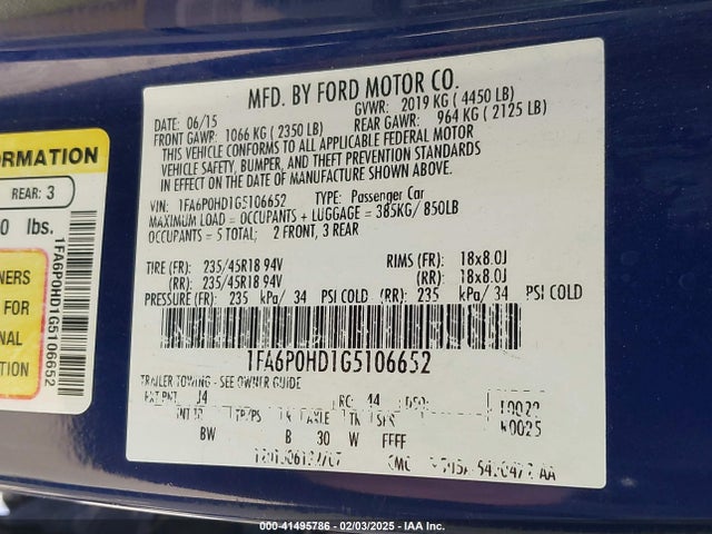 Ford FUSION SE 2016 1FA6P0HD1G5106652 Image 9