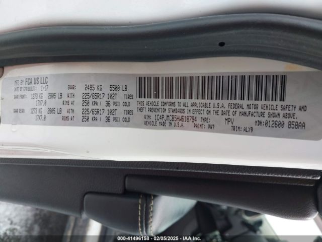 1C4PJMCB5HW618794 Jeep Cherokee Latitude 4x4