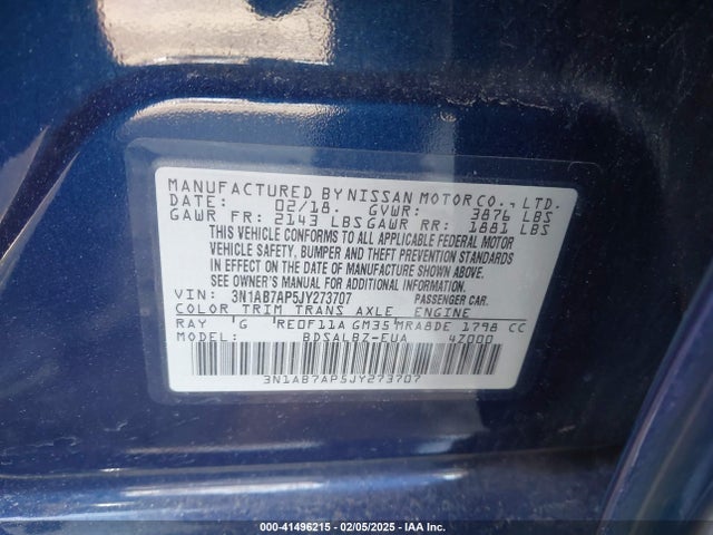 Nissan SENTRA S 2018 3N1AB7AP5JY273707 Image 9
