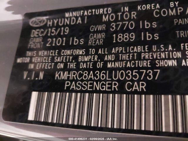 KMHRC8A36LU035737 Hyundai Venue Sel