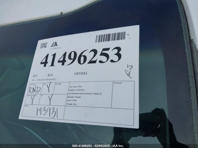 5XXGN4A70FG416432 KIA OPTIMA EX