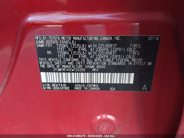 Toyota Rav4 Xle 2014 2T3WFREV4EW120209 Image 9
