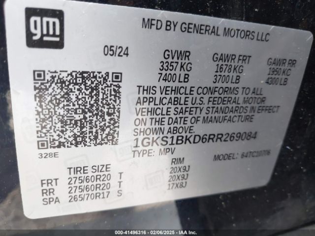 1GKS1BKD6RR269084 GMC Yukon 2wd Slt
