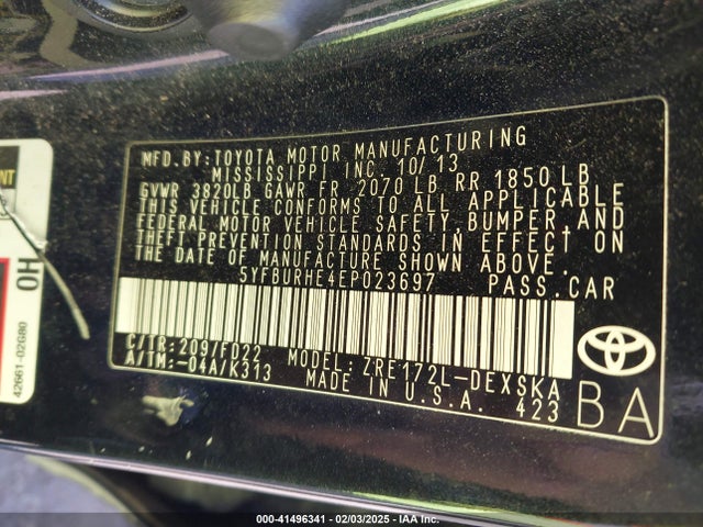 Toyota Corolla S Plus 2014 5YFBURHE4EP023697 Image 9
