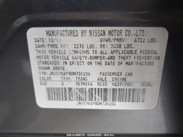 2013 INFINITI G37 JN1CV6AP8DM726204 Photo 8