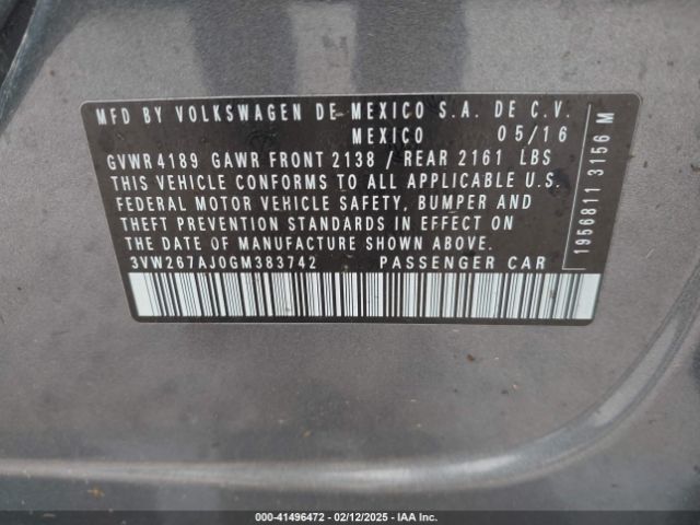 3VW267AJ0GM383742 Volkswagen Jetta 1.4t S