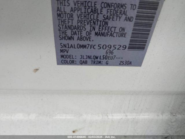 5N1AL0MM7FC509529 Infiniti QX60