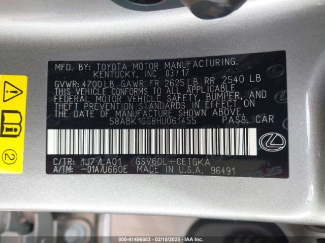 58ABK1GG8HU061455 Lexus ES 350