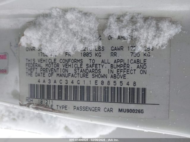 2001 MITSUBISHI ECLIPSE 4A3AC34G11E085548 Photo 8