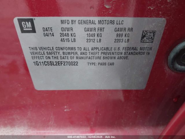 1G11C5SL2EF270022 Chevrolet MALIBU 1LT