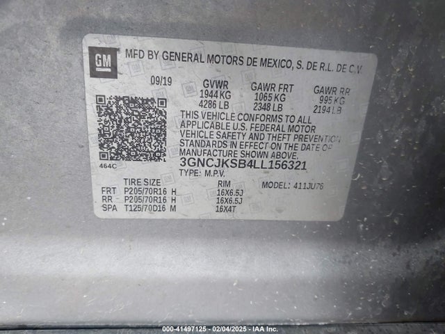 Chevrolet Trax Fwd Ls 2020 3GNCJKSB4LL156321 Image 9
