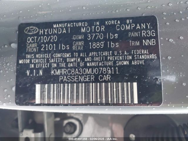 KMHRC8A30MU078911 Hyundai Venue Sel