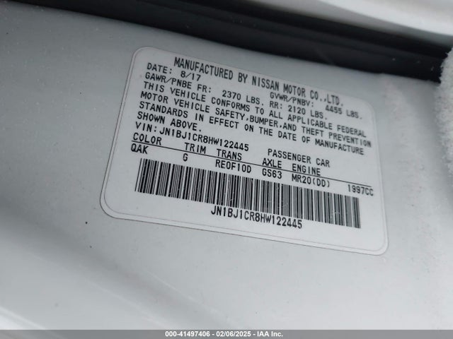 JN1BJ1CR8HW122445 Nissan Rogue Sport S