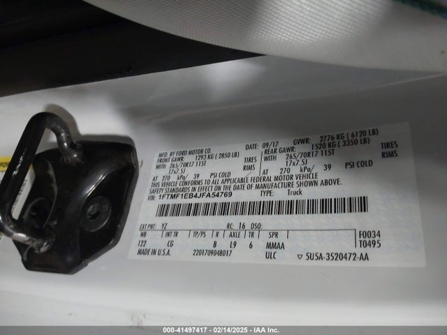 Ford F-150 Xl 2018 1FTMF1EB4JFA54769 Image 9