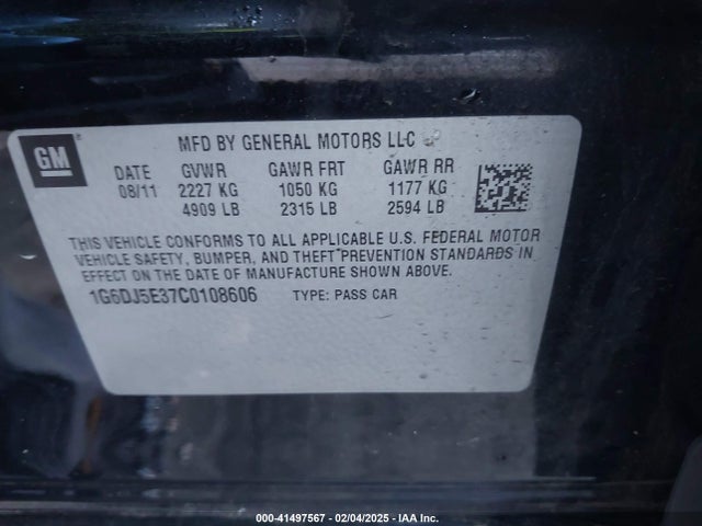 2012 CADILLAC CTS 1G6DJ5E37C0108606 Photo 8