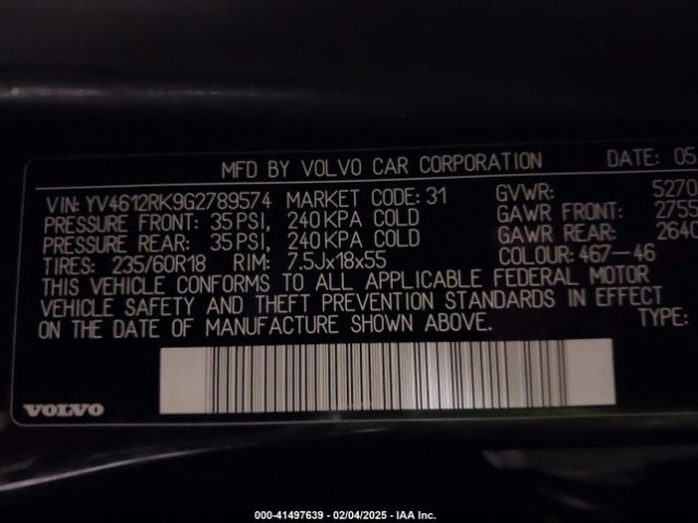 2016 VOLVO XC60 YV4612RK9G2789574 Photo 8