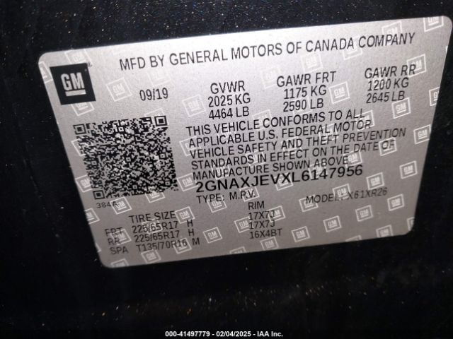 2020 CHEVROLET EQUINOX 2GNAXJEVXL6147956 Photo 8
