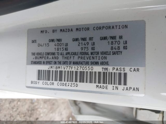 JM1BM1V77F1270550 Mazda Mazda3 I Touring