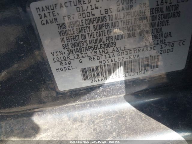 3N1AB7AP5GL639039 Nissan Sentra