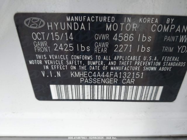 KMHEC4A44FA132151 Hyundai SONATA HYBRID