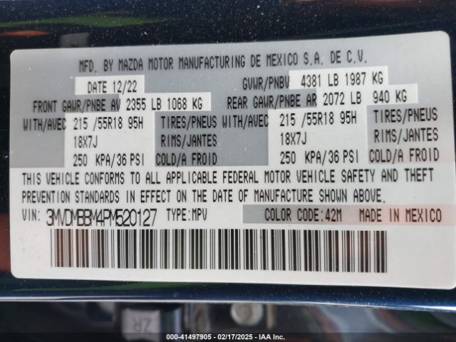 3MVDMBBM4PM520127 Mazda Cx-30 2.5 S Select