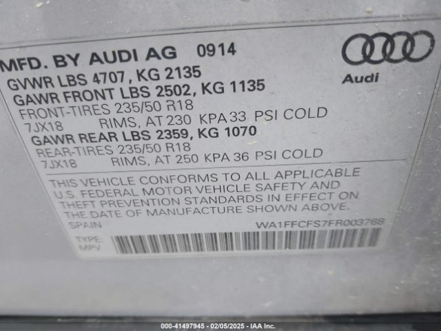 WA1FFCFS7FR003768 Audi Q3 2.0t Premium Plus
