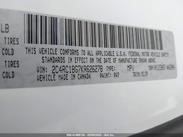 Chrysler Pacifica Touring L 2019 2C4RC1BG7KR626278 Image 9