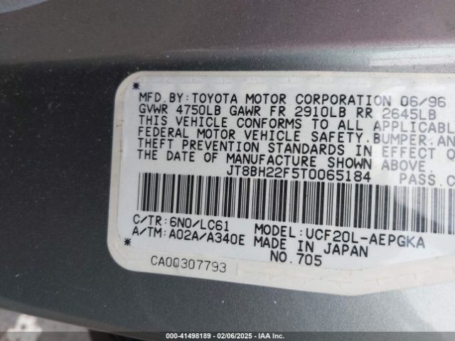 1996 LEXUS LS JT8BH22F5T0065184 Photo 8