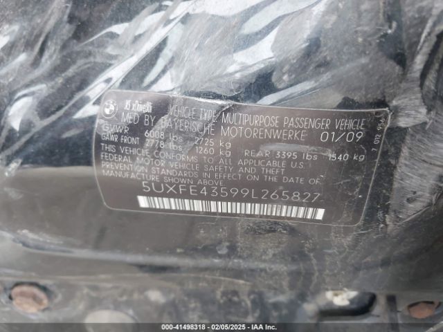 2009 BMW X5 5UXFE43599L265827 Photo 8