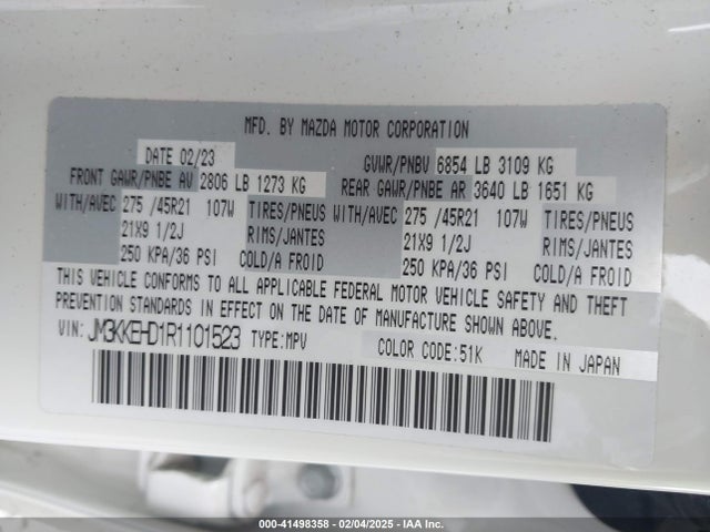 JM3KKEHD1R1101523 Mazda Cx-90 3.3 Turbo Premium Plus