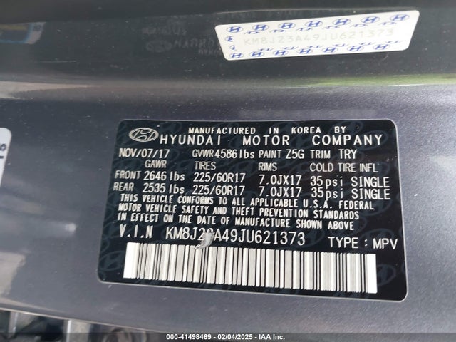 Hyundai TUCSON SE 2018 KM8J23A49JU621373 Image 9
