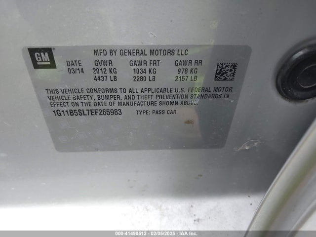 Chevrolet Malibu 1ls 2014 1G11B5SL7EF265983 Image 9
