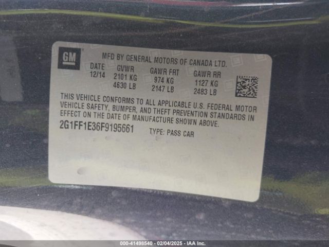 2G1FF1E36F9195661 Chevrolet Camaro 2lt