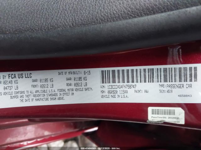 1C3CCCAG4FN758747 Chrysler 200 Limited
