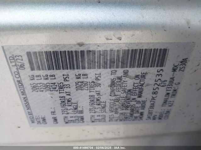 5N1BT3BA7PC852535 Nissan Rogue Sv Fwd