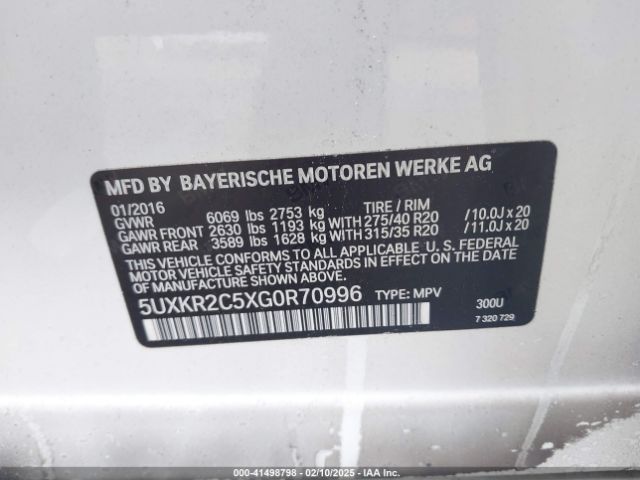 5UXKR2C5XG0R70996 BMW X5 Sdrive35i
