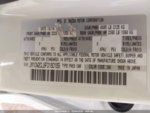 JM1CW2CL8F0180169 Mazda Mazda5 Touring