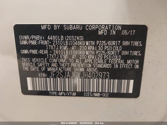 Subaru Forester 2.5i Limited 2018 JF2SJAJCXJH402973 Image 9