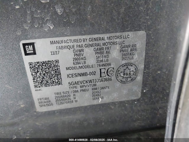5GAEVCKW7JJ163686 Buick Enclave Avenir