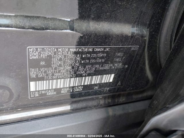 2T3C1RFV4PC239432 Toyota Rav4 Xle Premium