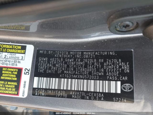 4T1G31AKXNU572023 Toyota Camry Se Hybrid