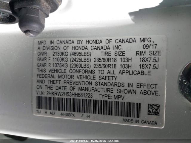 2HKRW2H53HH681223 Honda CR-V EX