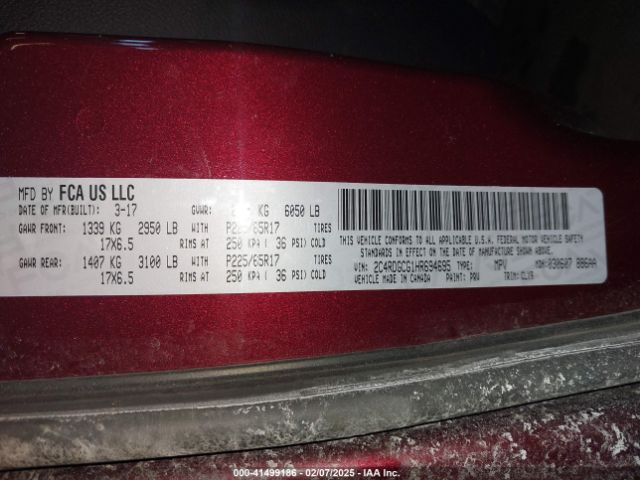 2C4RDGCG1HR694695 Dodge Grand Caravan Sxt
